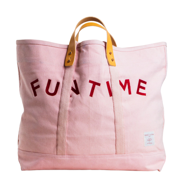 Pink Fun Time Large East West Tote-Becket Hitch