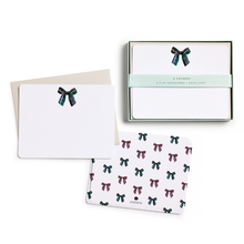 Load image into Gallery viewer, Plaid Bow Flat Notecard Set - Becket Hitch
