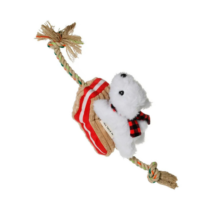 Polar Bear Sled Squeaker Tug Toy-becket hitch