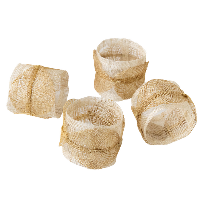 Poplar Leaf Mustard Napkin Rings-Becket Hitch