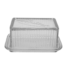 Load image into Gallery viewer, Pressed Glass Butter Dish - Becket Hitch
