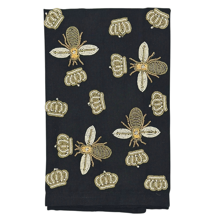 Queen Bees Beaded Tea Towel - Becket Hitch