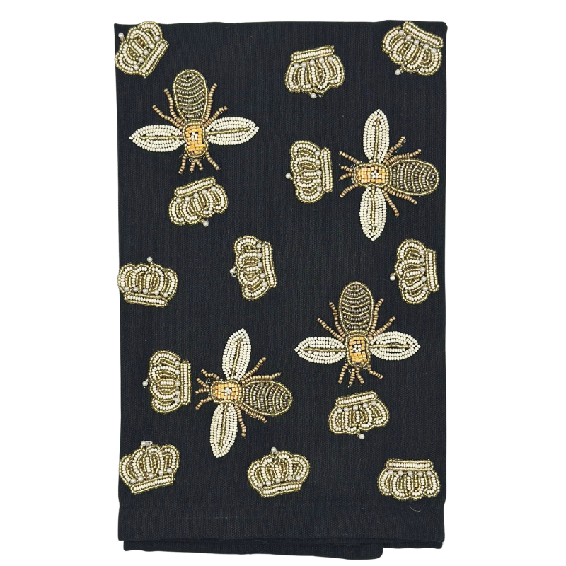 Queen Bees Beaded Tea Towel - Becket Hitch