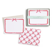 Load image into Gallery viewer, Red Ribbon Candy Flat Notecard Set - Becket Hitch
