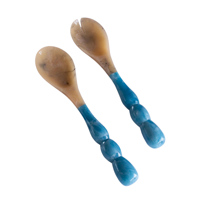 Rio Blue Bubble Salad Servers-Becket Hitch
