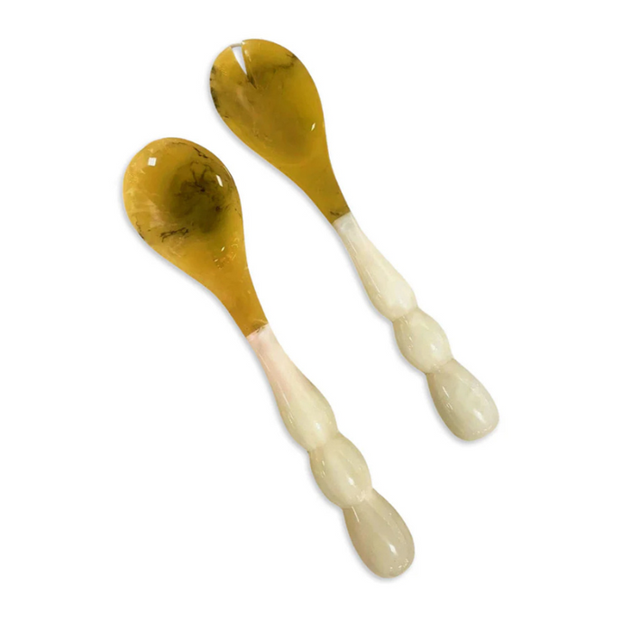 Rio White Bubble Salad Servers-Becket Hitch