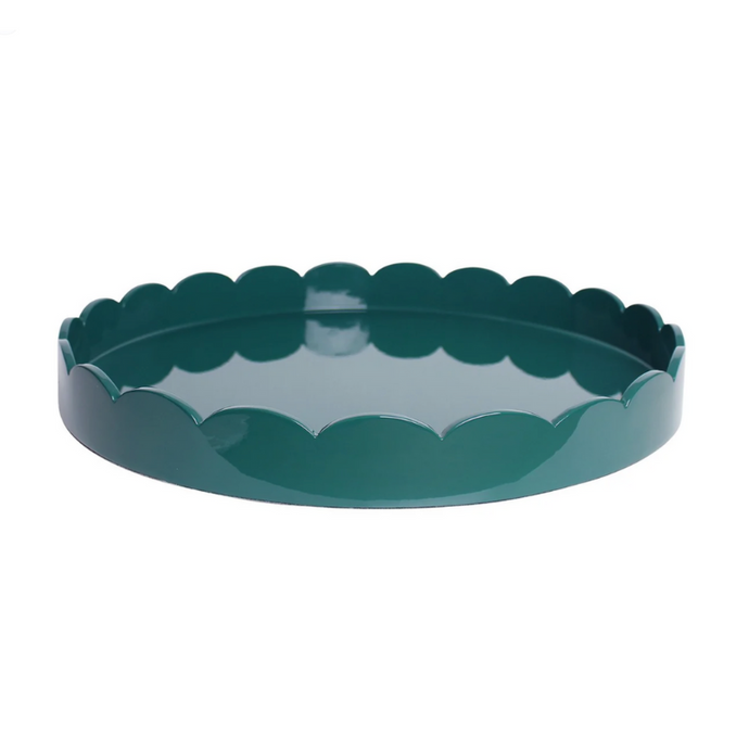 Round Large Racing Green Scallop Tray-Becket Hitch