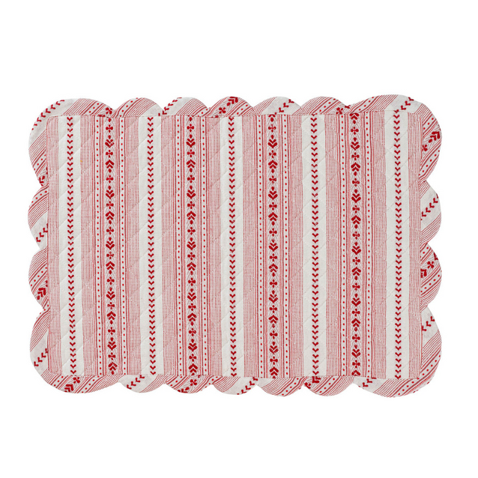 Ruby Villa Stripe Quilted Placemat-Becket Hitch