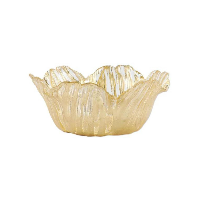 Rufolo Glass Gold Flower Small Bowl-Becket Hitch