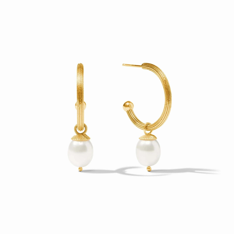 Sanibel Pearl Hoop & Charm Earring - Becket Hitch