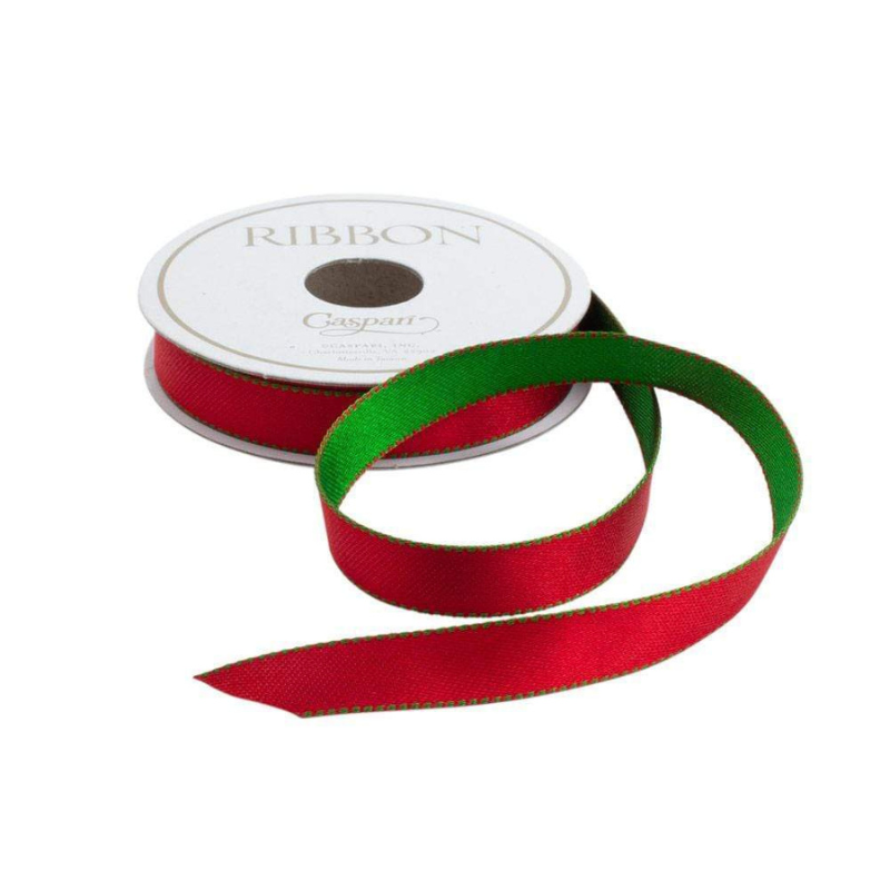 Satin Green & Red Reversible Ribbon-Becket Hitch