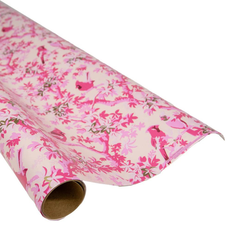 Scenic Songbirds Rose Wrapping Paper-Becket Hitch