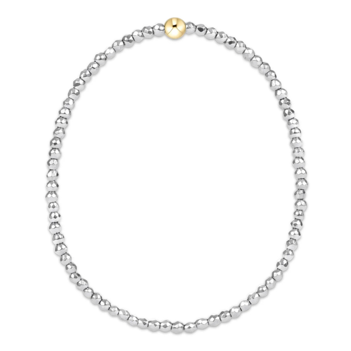Silver Faceted Hematite 2mm Bead Bracelet - Becket Hitch