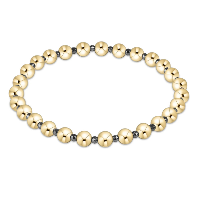 Silver Faceted Hematite Grateful Pattern 5mm Bead Bracelet - Becket Hitch