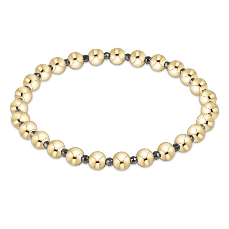 Silver Faceted Hematite Grateful Pattern 5mm Bead Bracelet - Becket Hitch