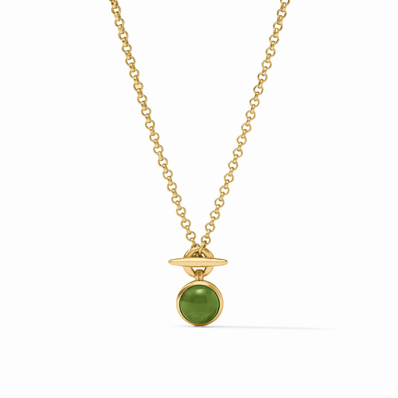Solara Solitaire Necklace Iridescent Palmetto Green-Becket Hitch