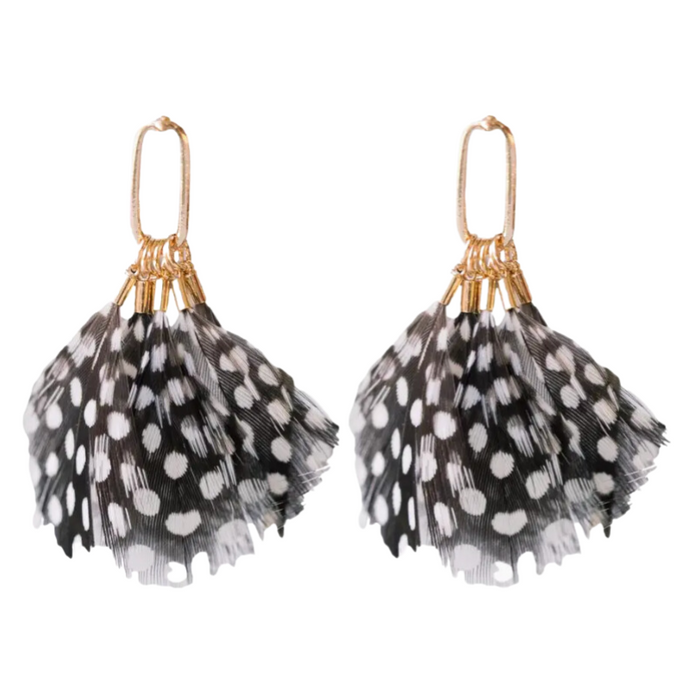 Spotted Feather Earrings-Becket Hitch
