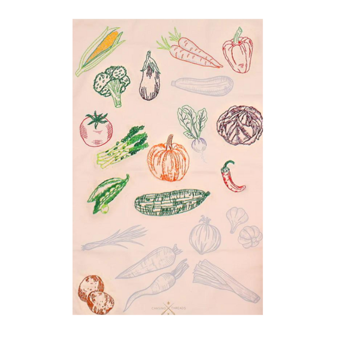 Stitch Your Vegetable Tea Towel-Becket Hitch