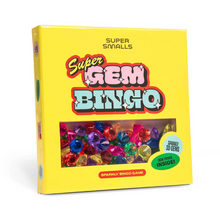 Load image into Gallery viewer, Super Gem Bingo game box with colorful gems on a yellow background
