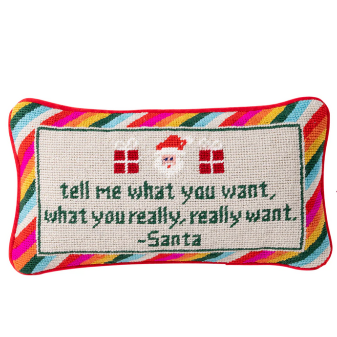 Tell Me What You Want Needlepoint Pillow-Becket Hitch