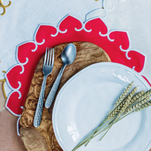 Load image into Gallery viewer, Tessuti Red Round Placemats with White Stitching-Becket Hitch
