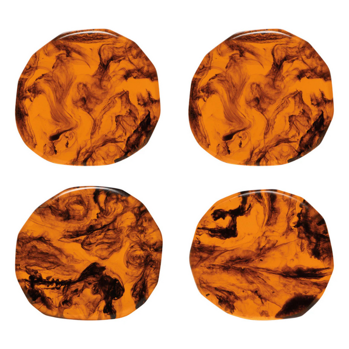 Tortoise Shell Resin Coaster Set - Becket Hitch