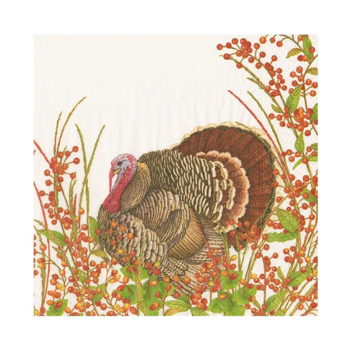 Turkey and Berries Luncheon Napkins-Becket Hitch