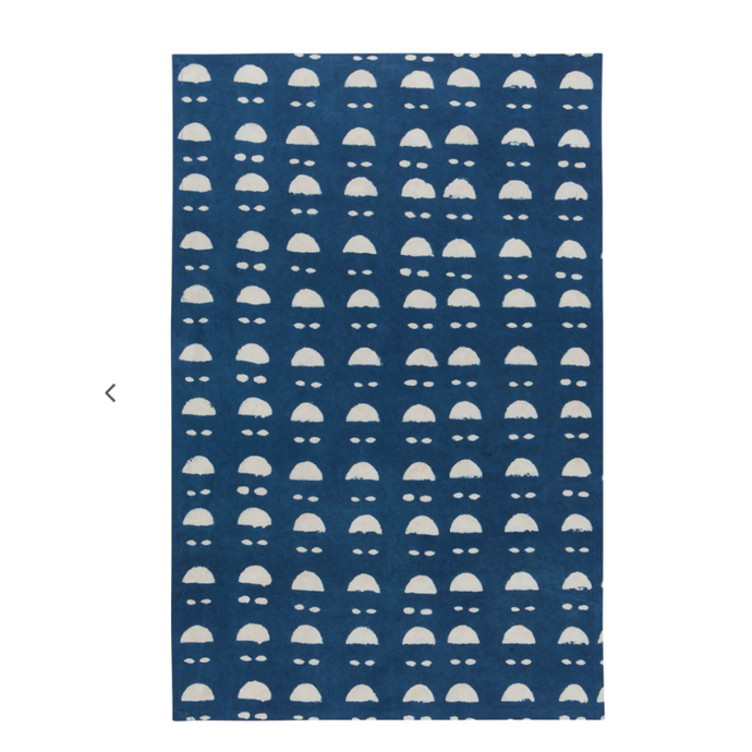 Vista Navy Print Tea Towel-Becket Hitch