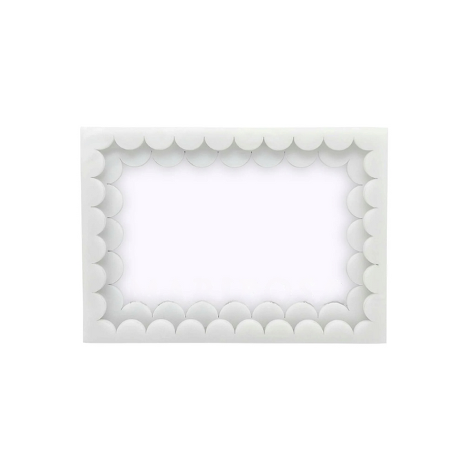 White Acrylic Double Scallop 4x6 Frame-Becket Hitch