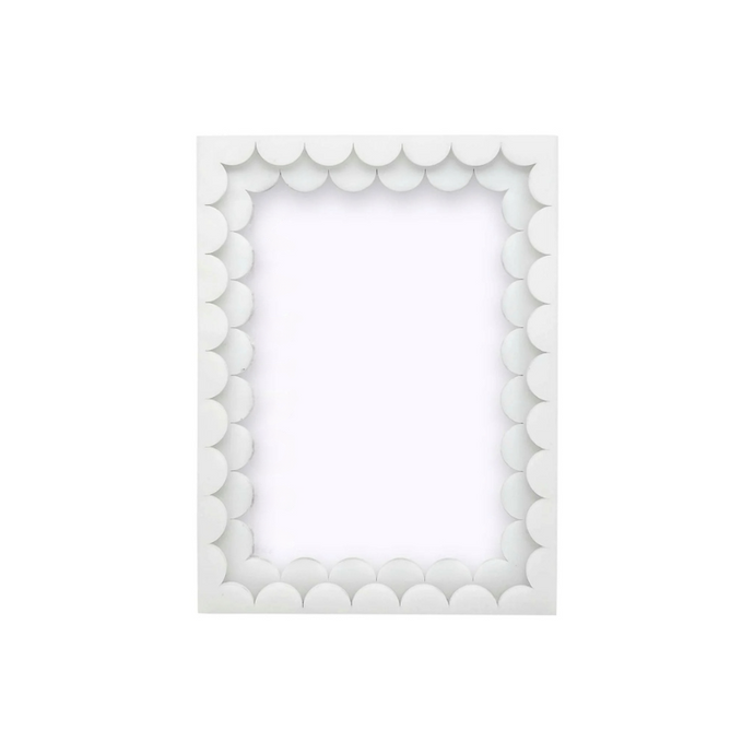 White Acrylic Double Scallop 5x7 Frame-Becket Hitch