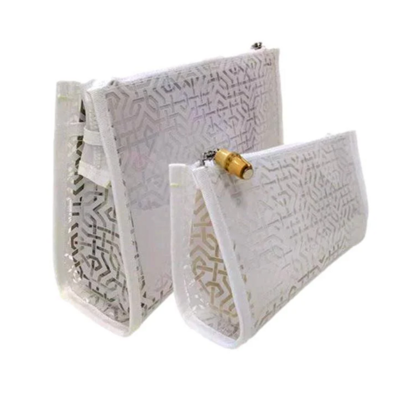 White Lattice Cosmetic Bag - Becket Hitch