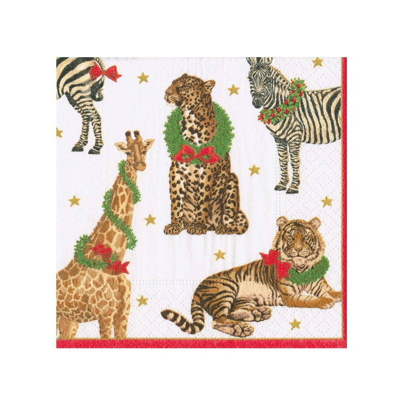 Wild Christmas Cocktail Napkins-Becket Hitch