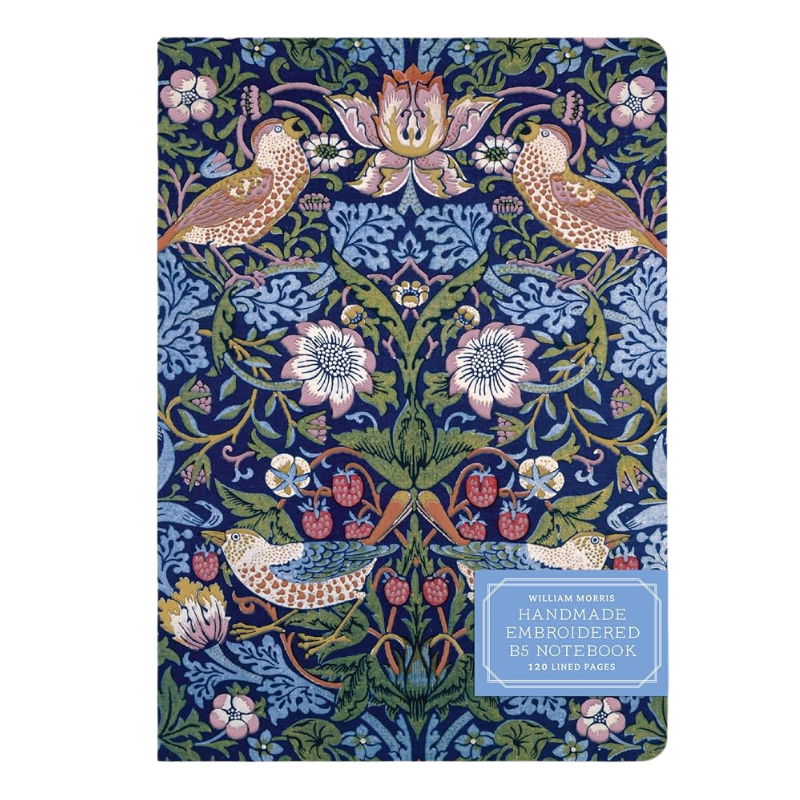 William Morris Strawberry Thief Embroidered Journal-Becket Hitch