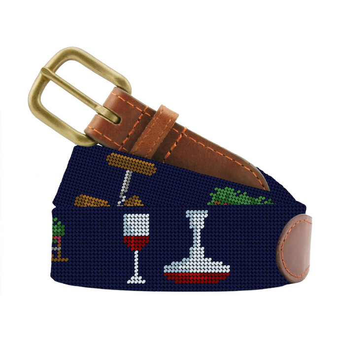 Wine and Vine Needlepoint Belt-Becket Hitch