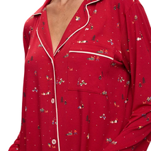 Load image into Gallery viewer, Gisele Printed Long PJ Set Winter Wonderland Haute Red/Ivory-Becket Hitch
