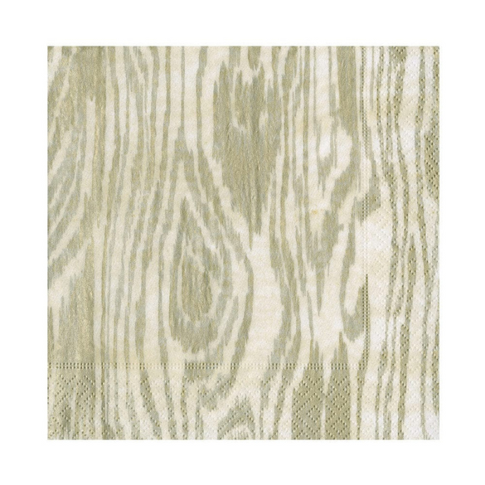 Woodgrain Silver & Gold Luncheon Napkins-Becket Hitch