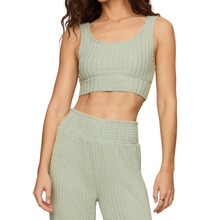 Load image into Gallery viewer, Zoe Rib Tank Bra Aqua Cloud - Becket Hitch
