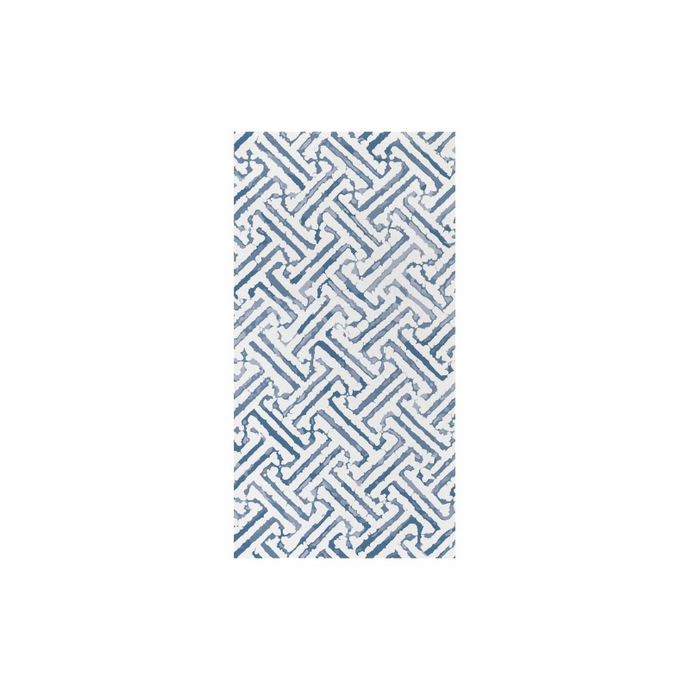 Greek Key Blue Guest Towels-Becket Hitch