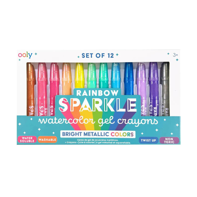 Rainbow Sparkle Metallic Watercolor Gel Crayons-Becket Hitch