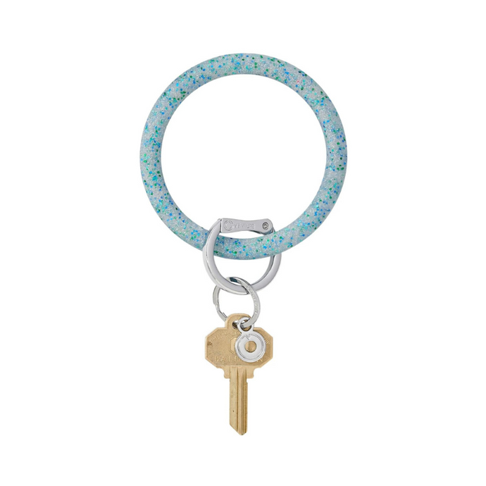 Blue Frost Confetti Silicone Key Ring - becket hitch