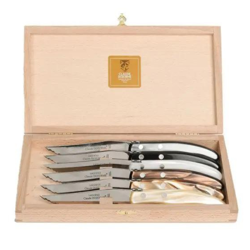 Grey-Brown Set of 6 Steak Knives