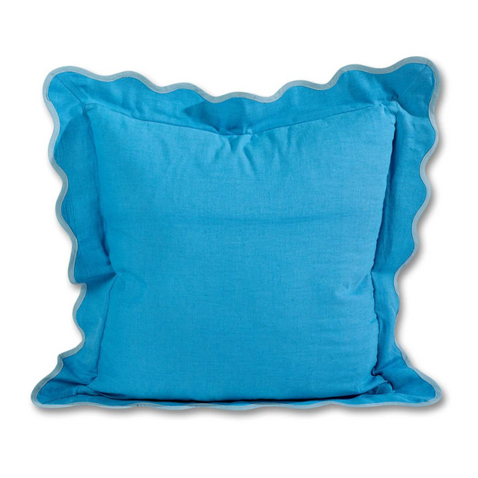 Darcy Linen Pillow in Peacock and Aqua - becket hitch