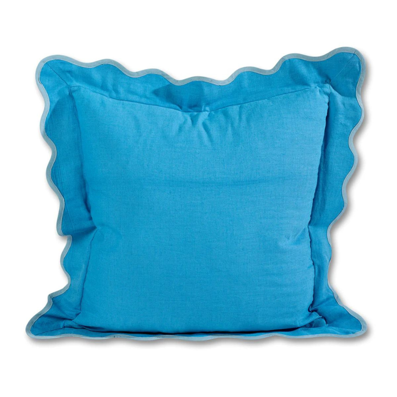 Darcy Linen Pillow in Peacock and Aqua - becket hitch