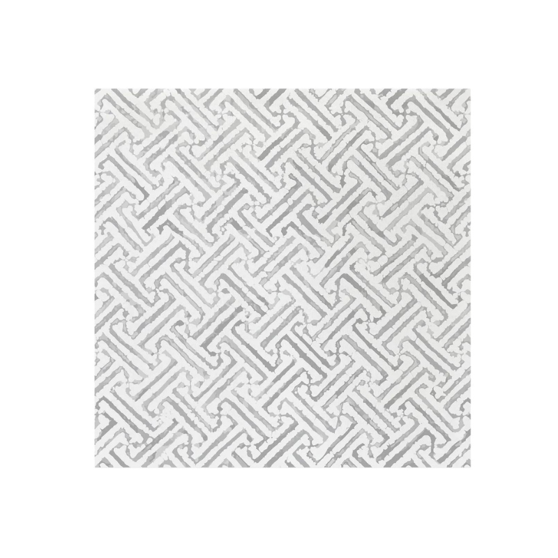 Greek Key Light Gray Dinner Napkins-Becket Hitch