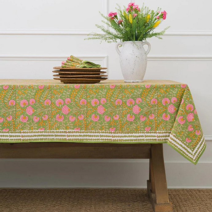 Cactus Flower Fern & Flamingo Tablecloth Round - Becket Hitch