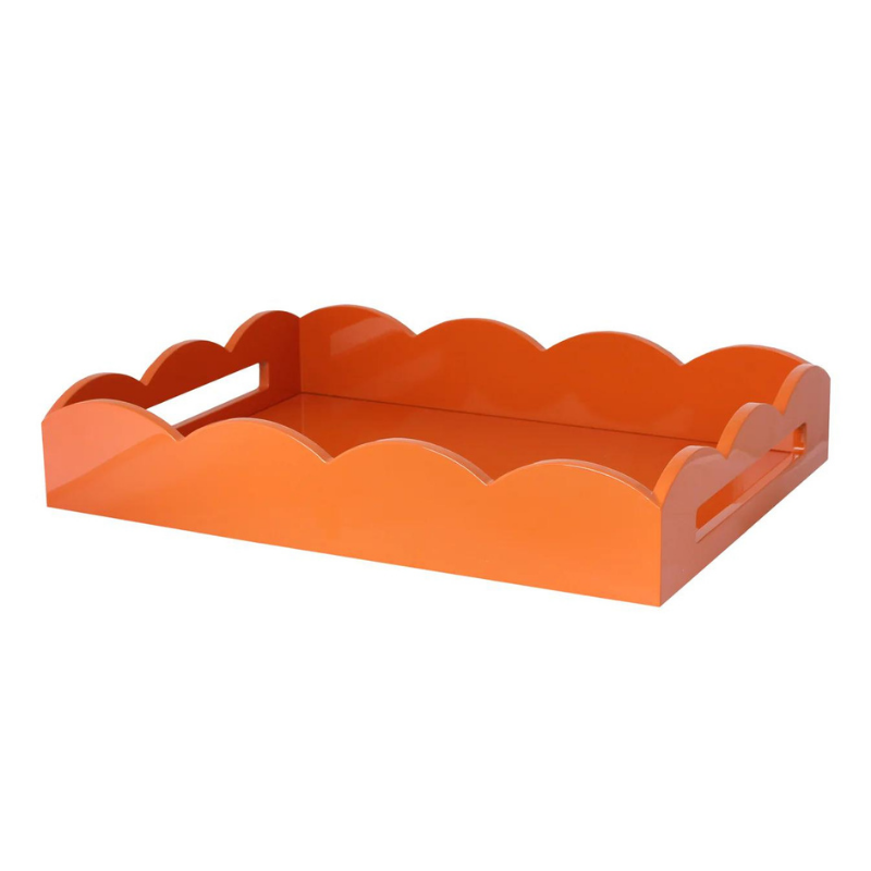 Orange Scalloped Tray
