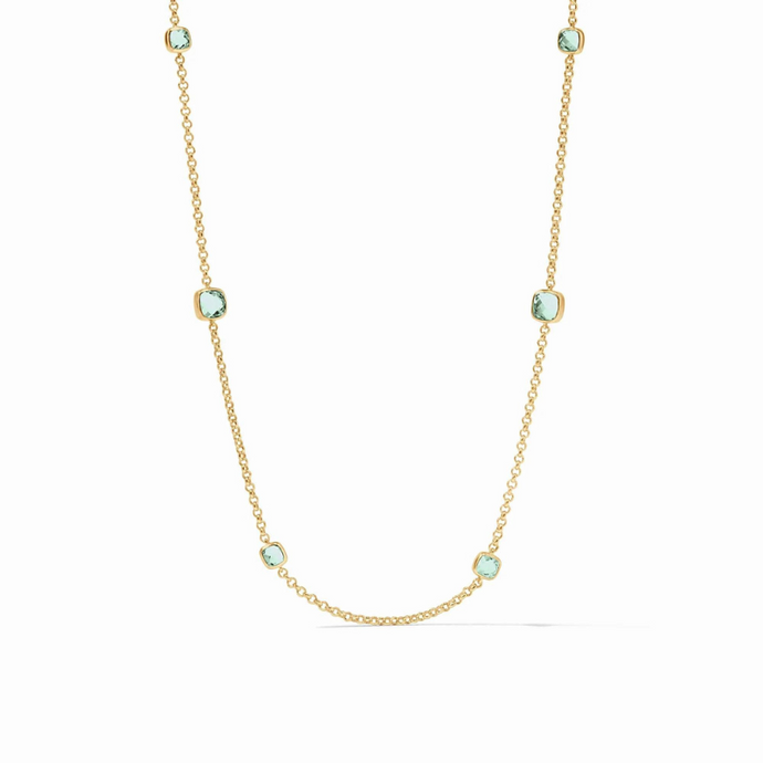 Aquitaine Station Necklace in Aquamarine Blue - Becket Hitch
