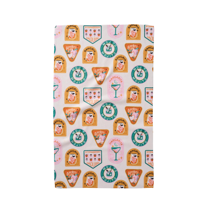 Cocktail Scout Badges Tea Towel-Becket Hitch