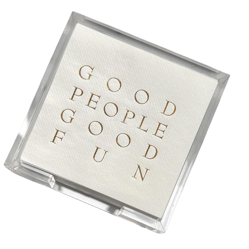 Good People Good Fun Cocktail Napkin Hostess Set