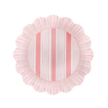 Load image into Gallery viewer, Cabana Stripe Melamine Dessert/Salad Plate Coral
